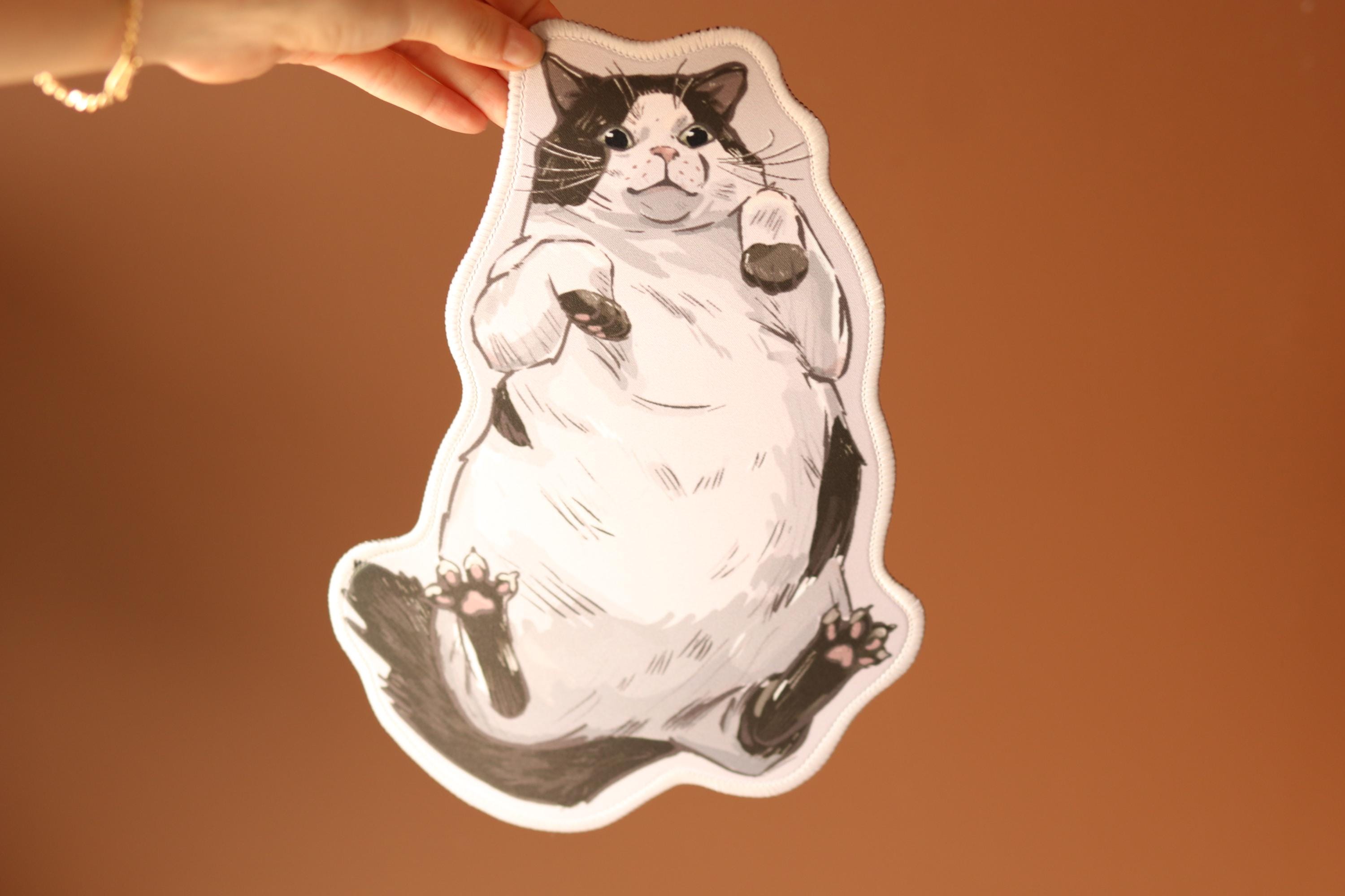 Chonky Cat Mousepad 28x20cm | Seamed edge | Non-slip rubber base | Cat lovers