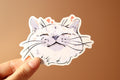 Happy Purring Cat Sticker | Glossy Die Cut, Water Resistant