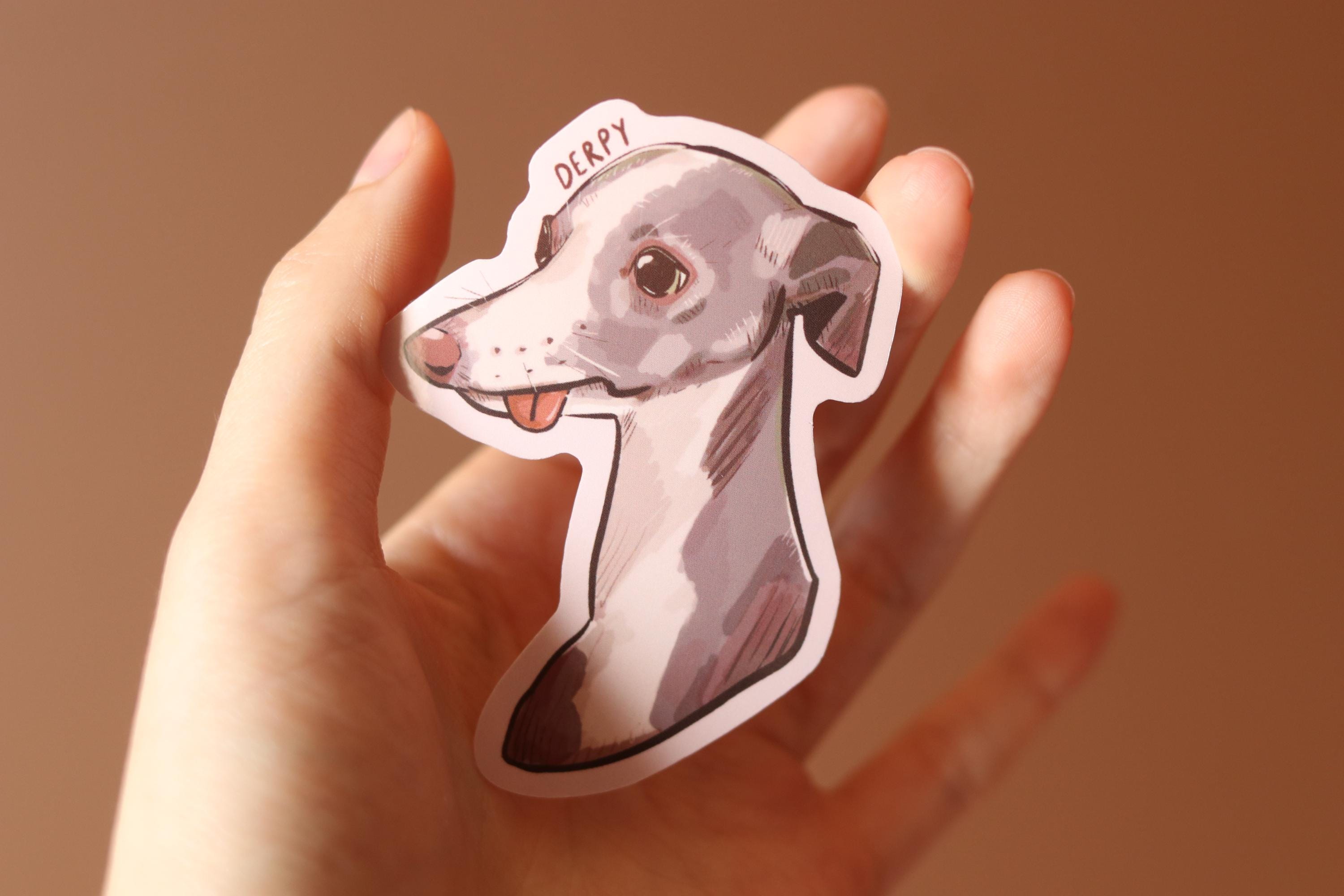 Derpy Whippet Sticker | Dog Vinyl Decal