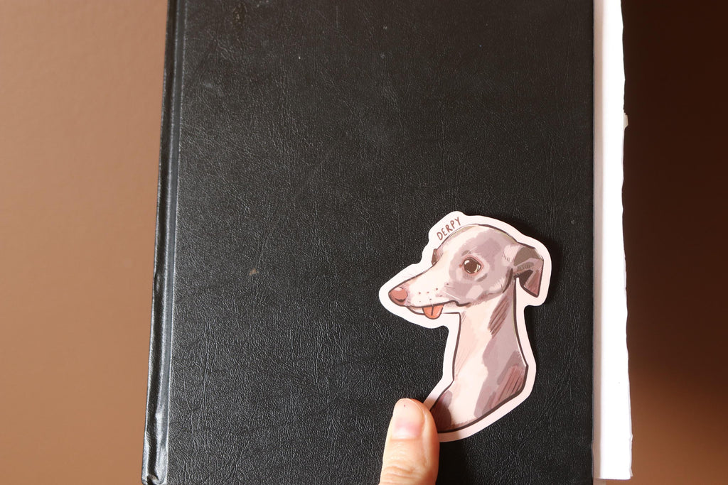Derpy Whippet Sticker | Dog Vinyl Decal