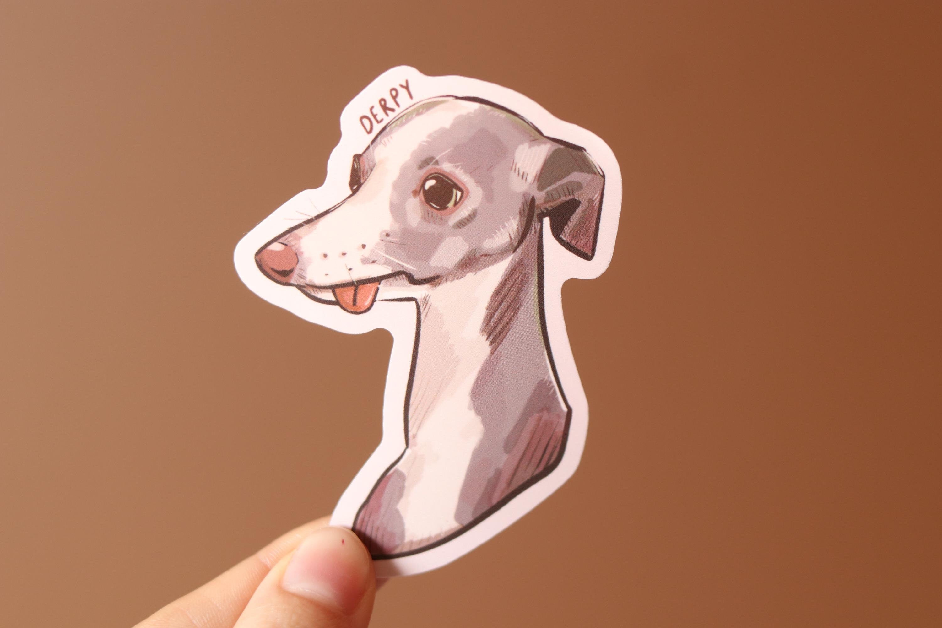 Derpy Whippet Sticker | Dog Vinyl Decal