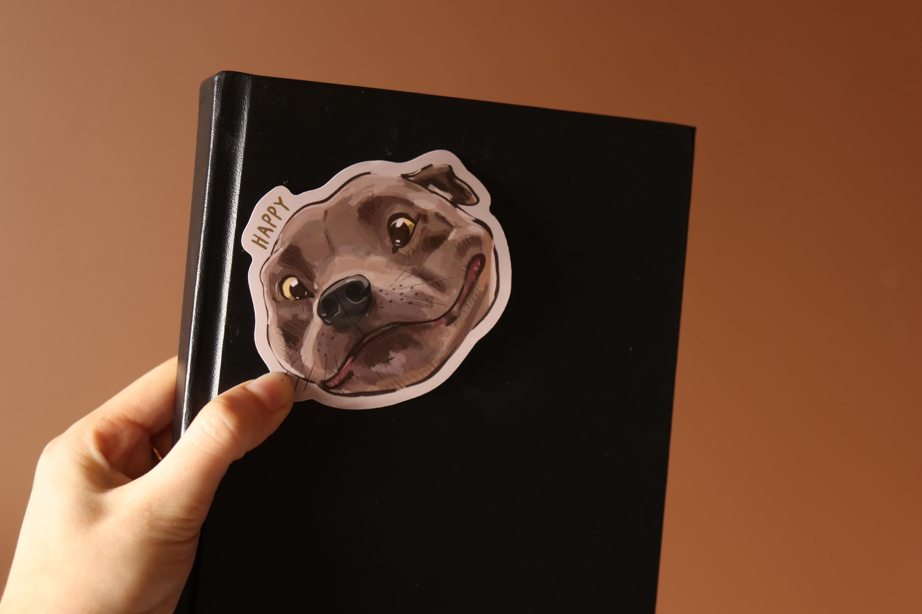 Happy Staffy Vinyl Sticker: Staffordshire Bull Terrier Decal (3x3")