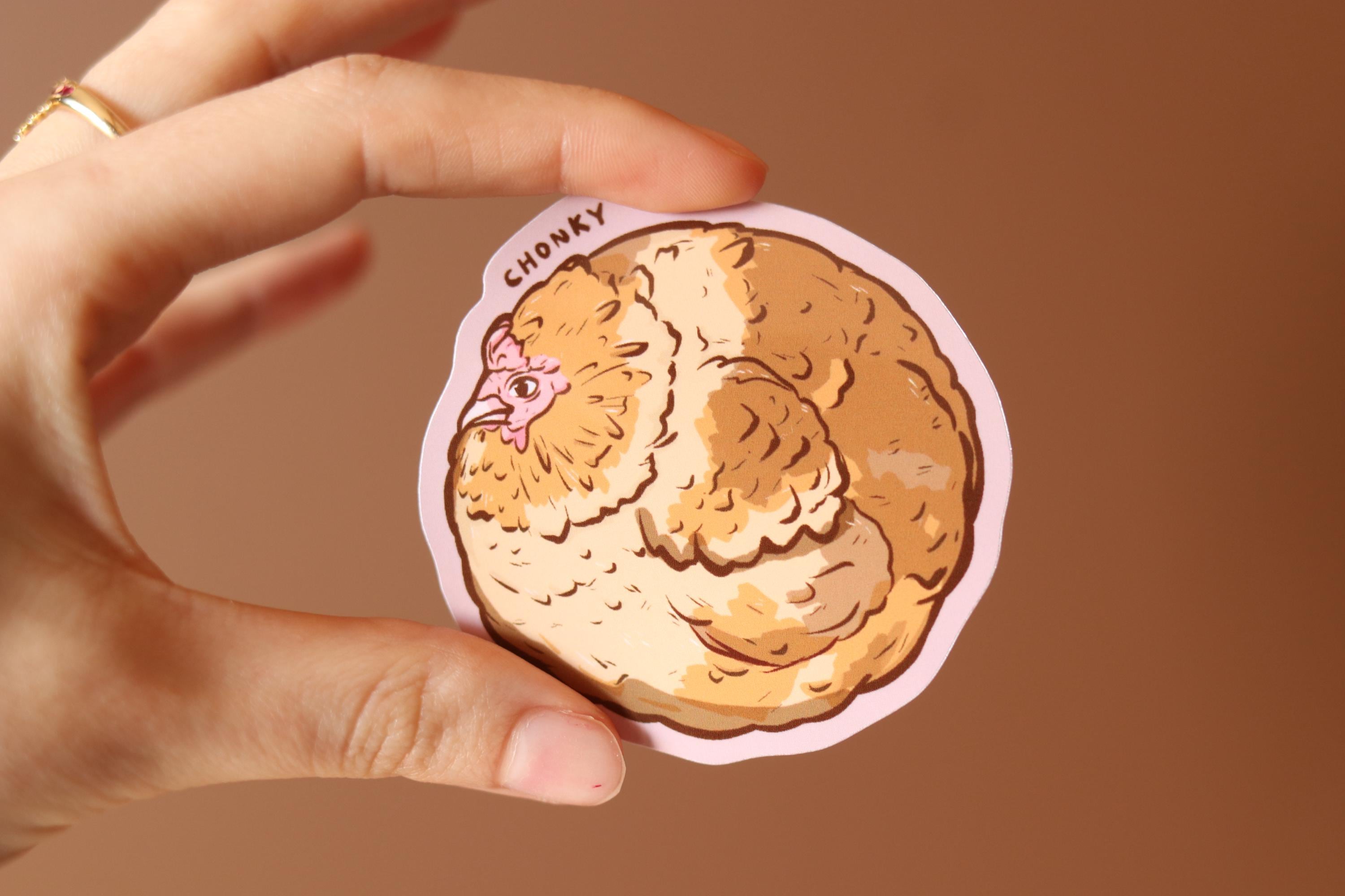 Chonky Chicken Vinyl Sticker | Meme Decal, Water Resistant