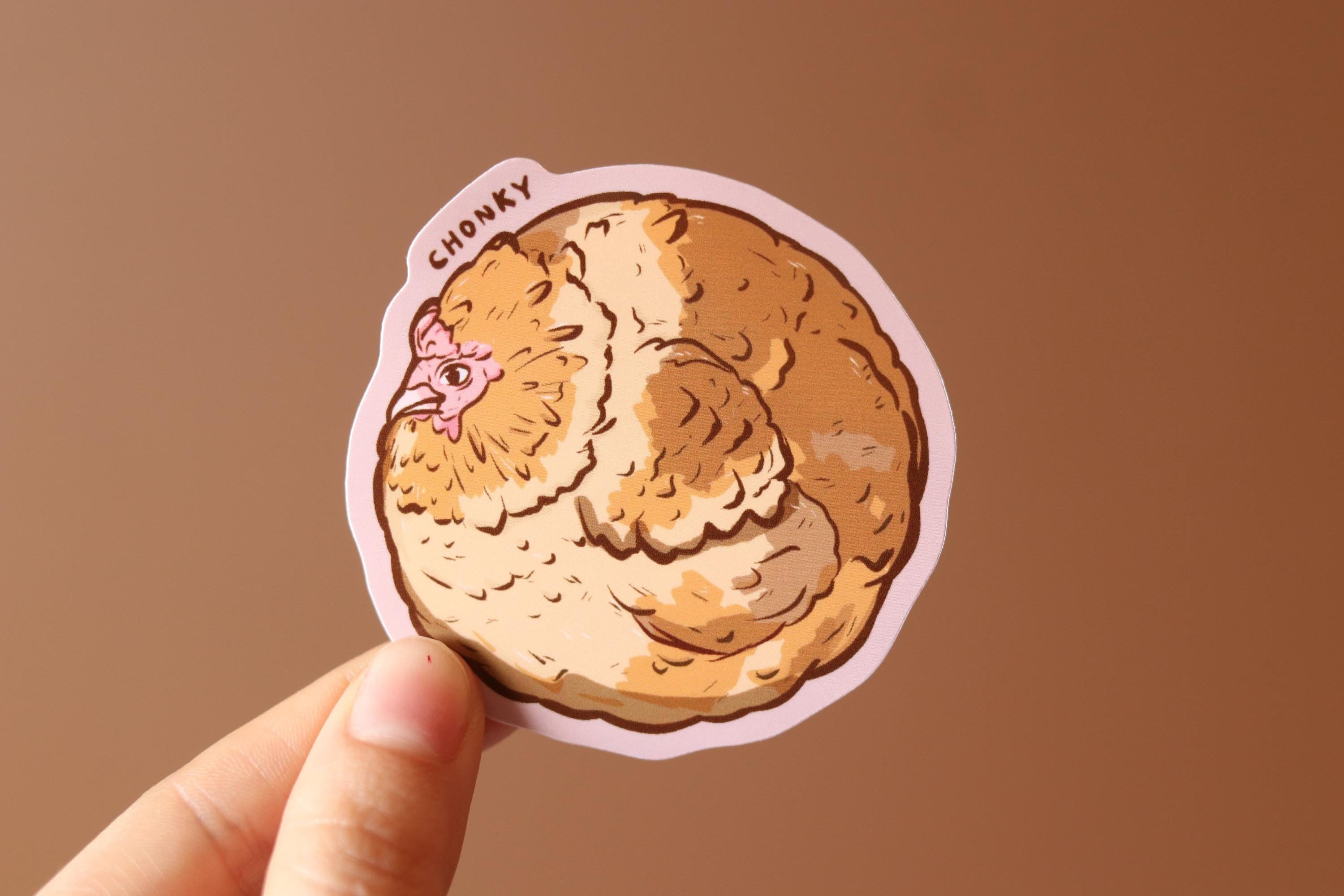Chonky Chicken Vinyl Sticker | Meme Decal, Water Resistant