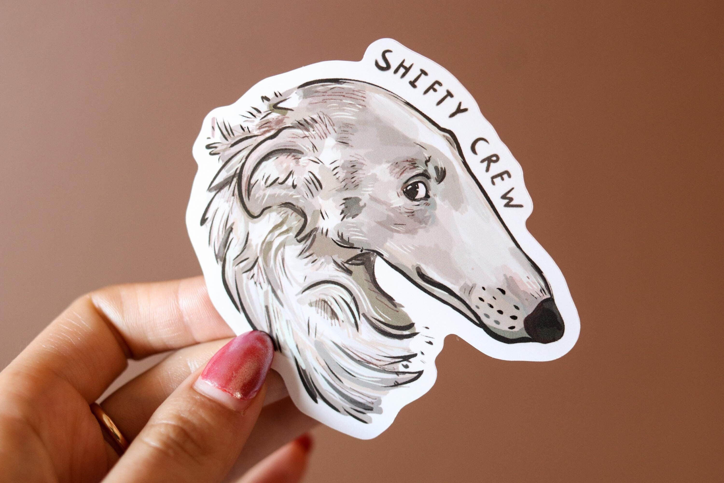 Borzoi Vinyl Sticker: "Shifty Crew" Meme Decal