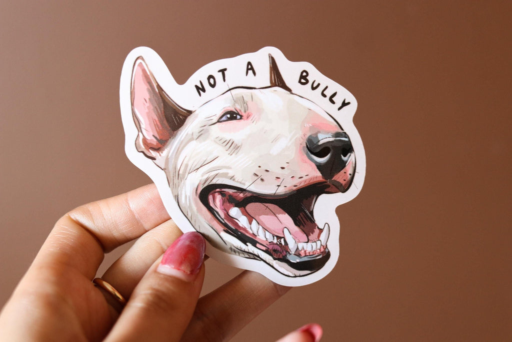 Happy Bull Terrier Vinyl Sticker | Water Resistant Dog Decal