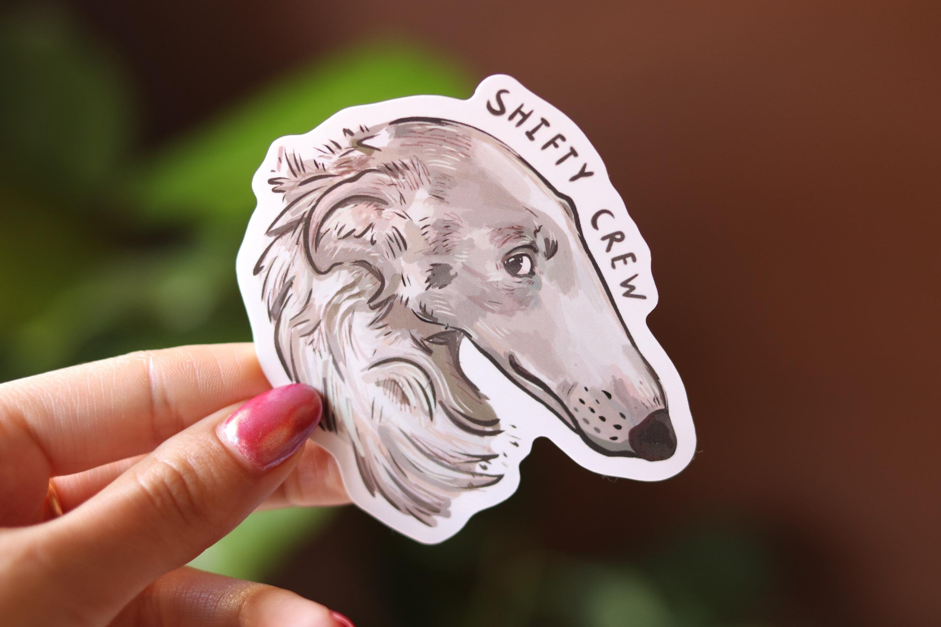 Borzoi Vinyl Sticker: "Shifty Crew" Meme Decal