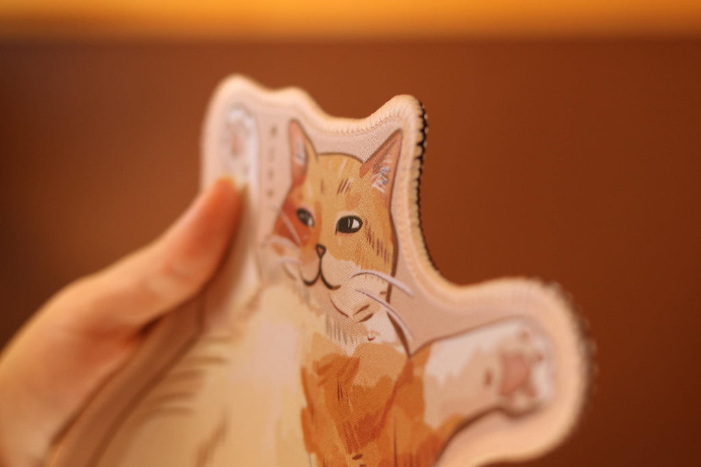 Chonky Orange Cat Mousepad 26x15cm | Seamed edge | Non-slip rubber base | Cat lovers