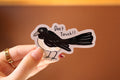 Angry Willie Wagtail Vinyl Sticker: Don't Touch Laptop Decal
