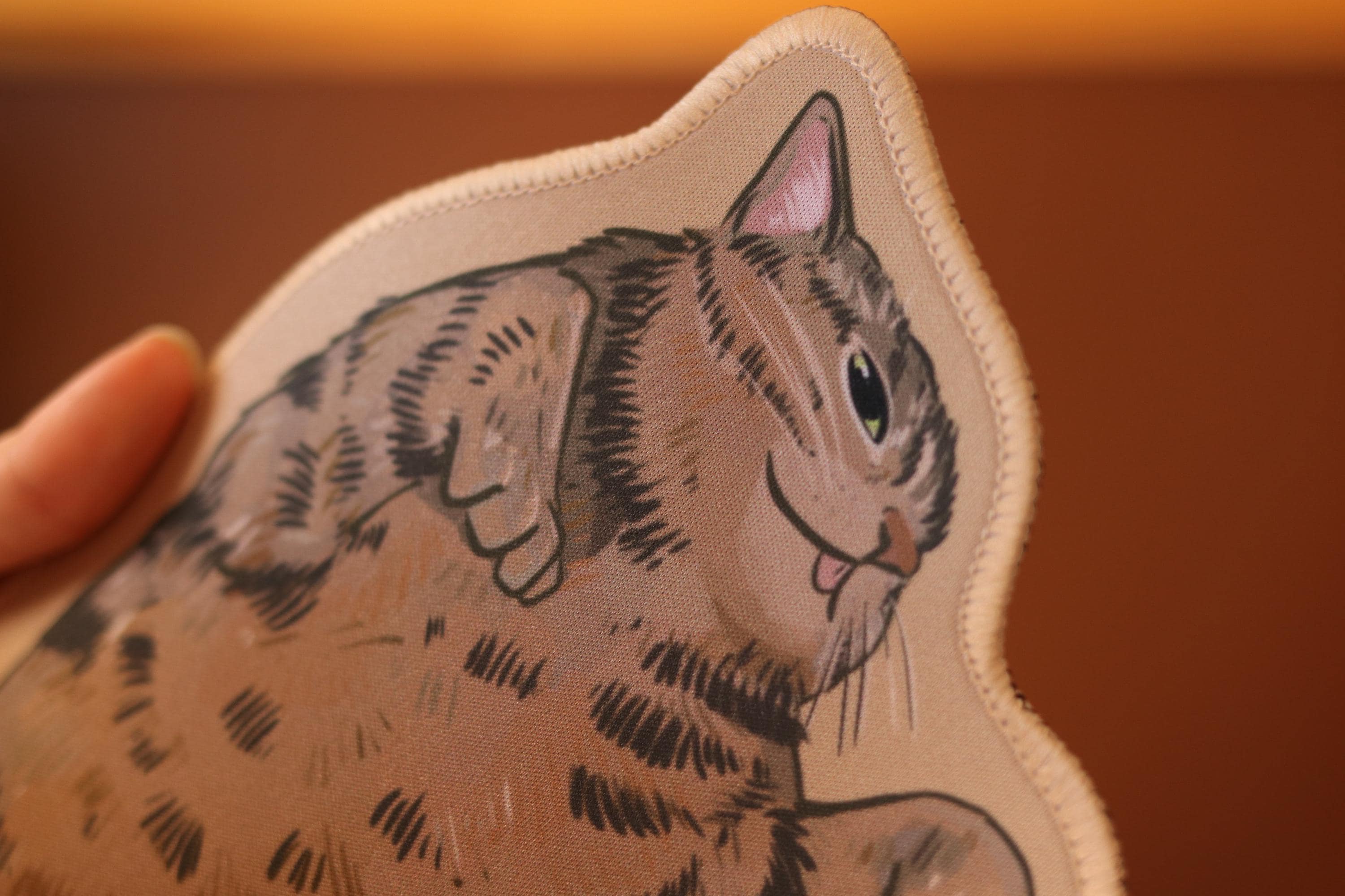 Tabby Cat Mousepad 27x21cm | Seamed edge | Non-slip rubber base | Cat lovers