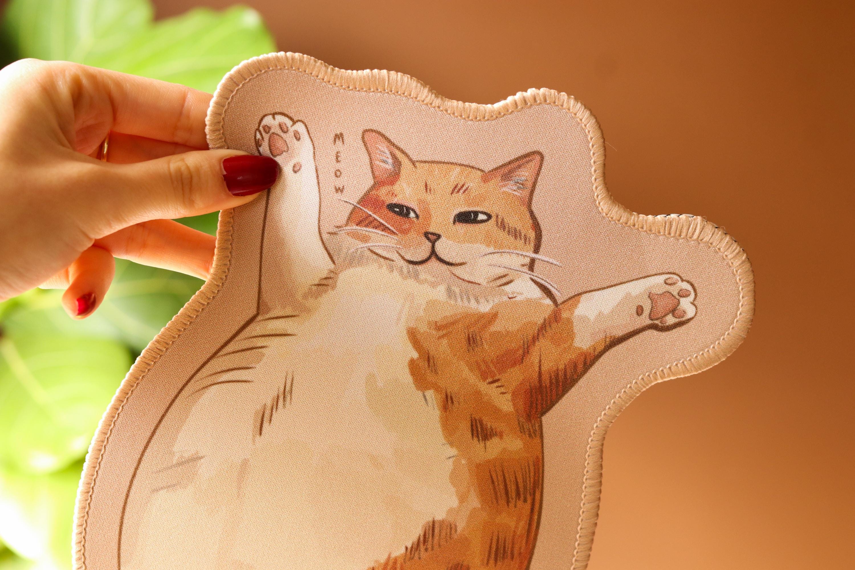 Chonky Orange Cat Mousepad 26x15cm | Seamed edge | Non-slip rubber base | Cat lovers