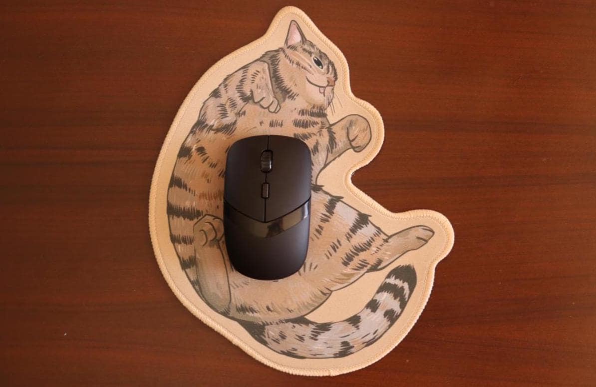 Chonky Orange Cat Mousepad 26x15cm | Seamed edge | Non-slip rubber base | Cat lovers