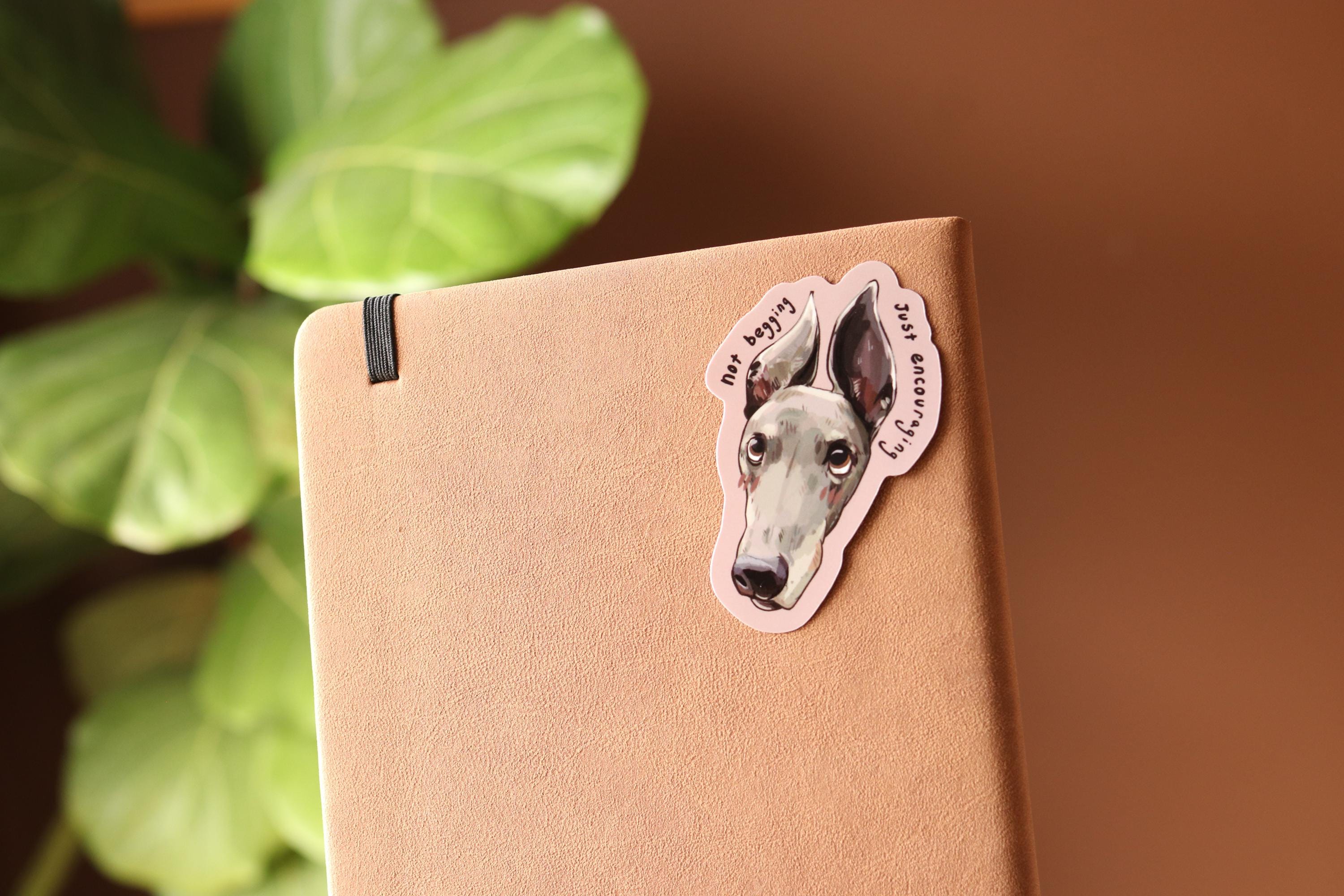 Begging Greyhound Sticker | Dog Laptop Decal