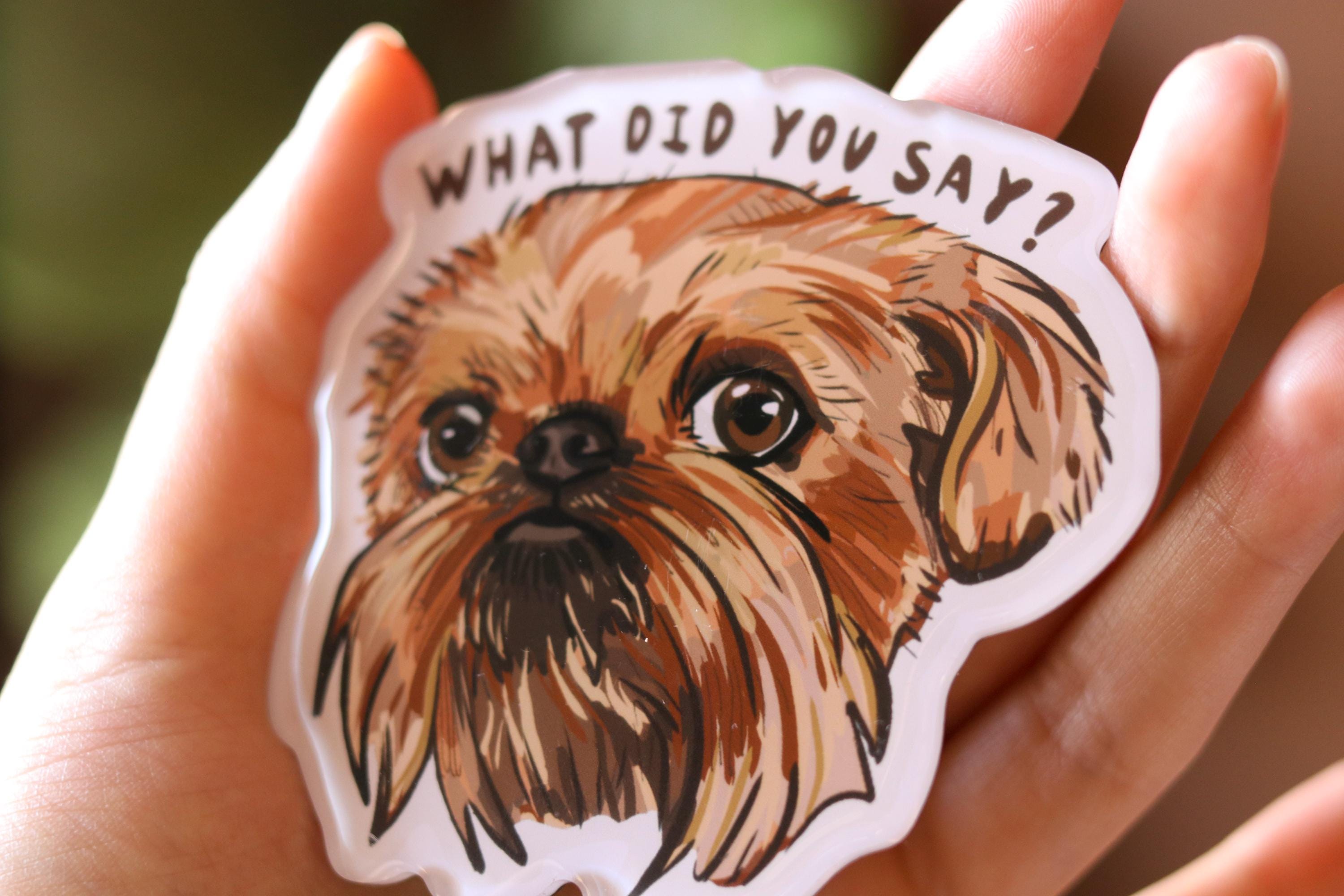 Brussels Griffon Magnet "What did you say?" | Dog themed Epoxy Magnet