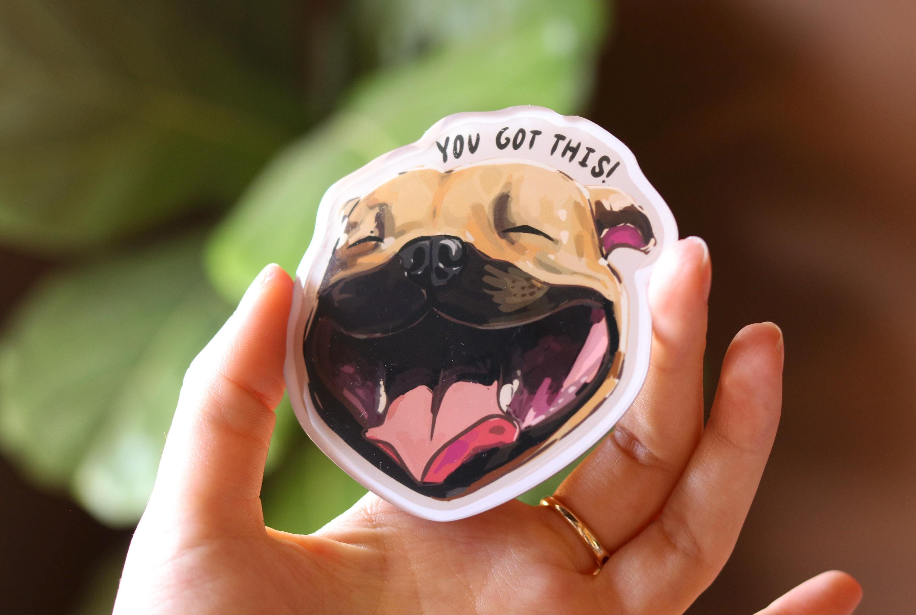 Happy Pitbull Magnet | Dog Themed Epoxy Magnet