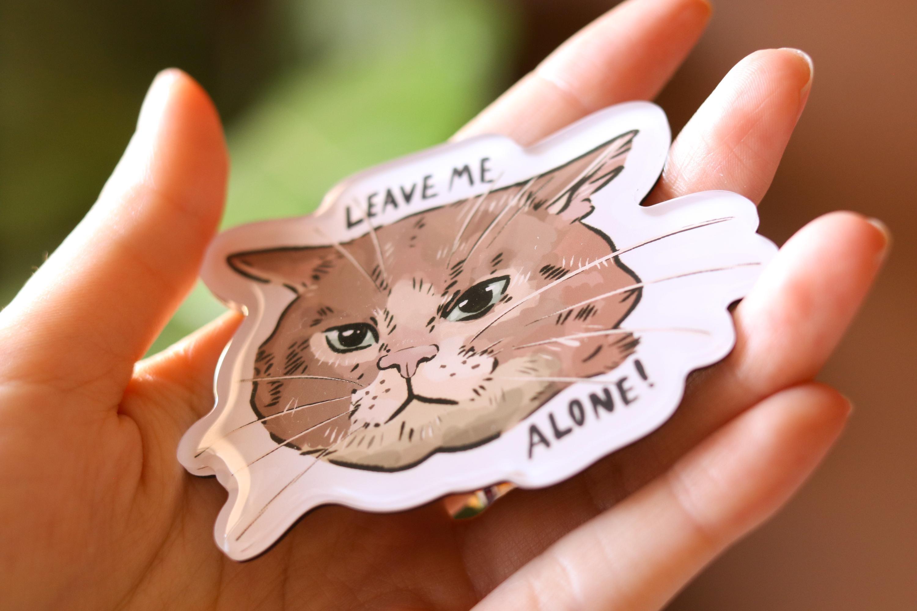 Moody Cat Magnet | " Leave Me Alone Epoxy Magnet