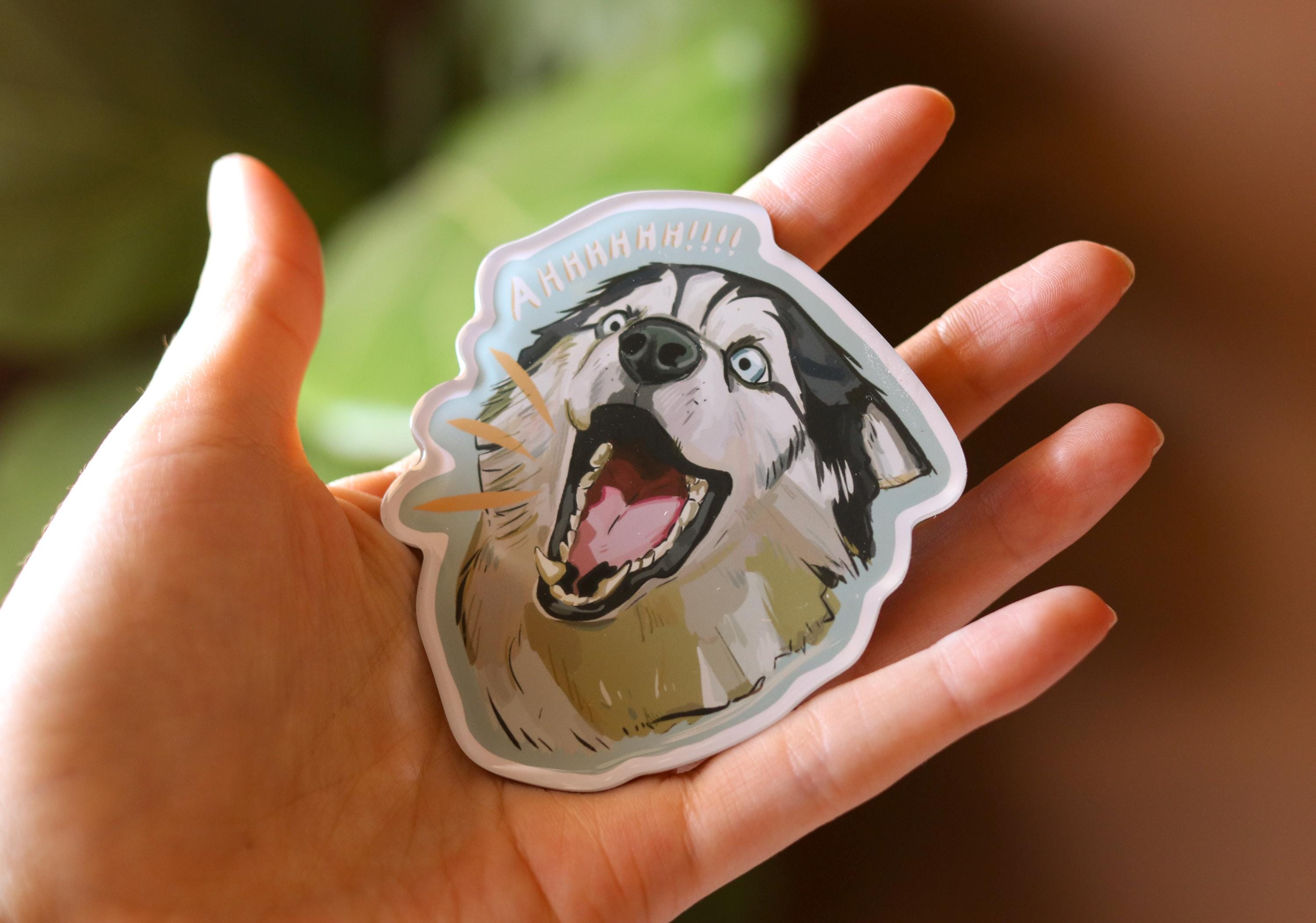 Screaming Siberian Husky Magnet | Dog Themed Epoxy magnet