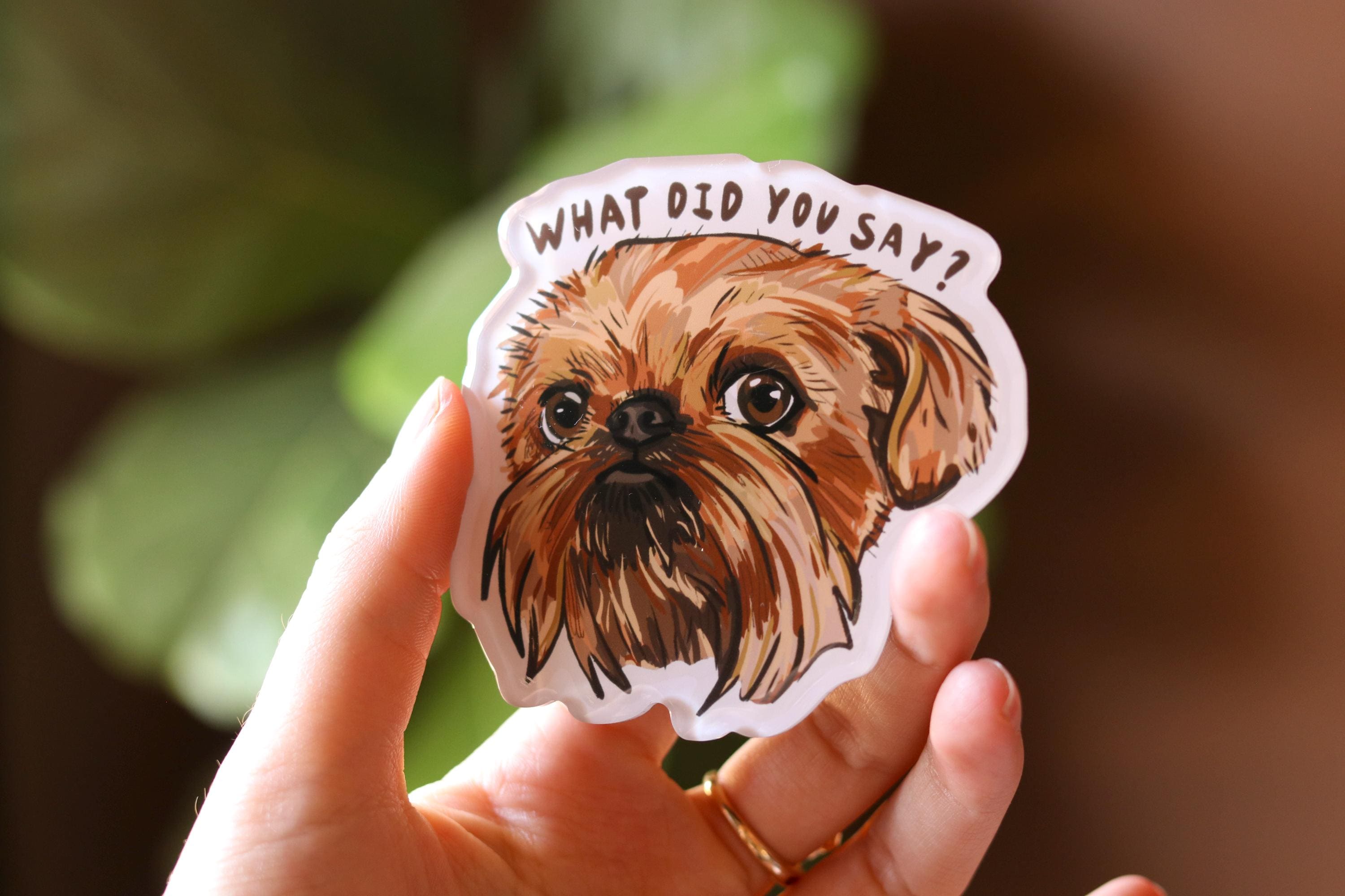 Brussels Griffon Magnet "What did you say?" | Dog themed Epoxy Magnet