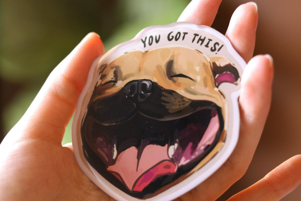 Happy Pitbull Magnet | Dog Themed Epoxy Magnet