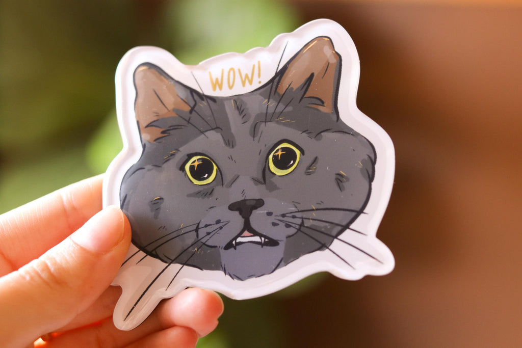 Shocked Black Cat Magnet | Epoxy Resin Magnet