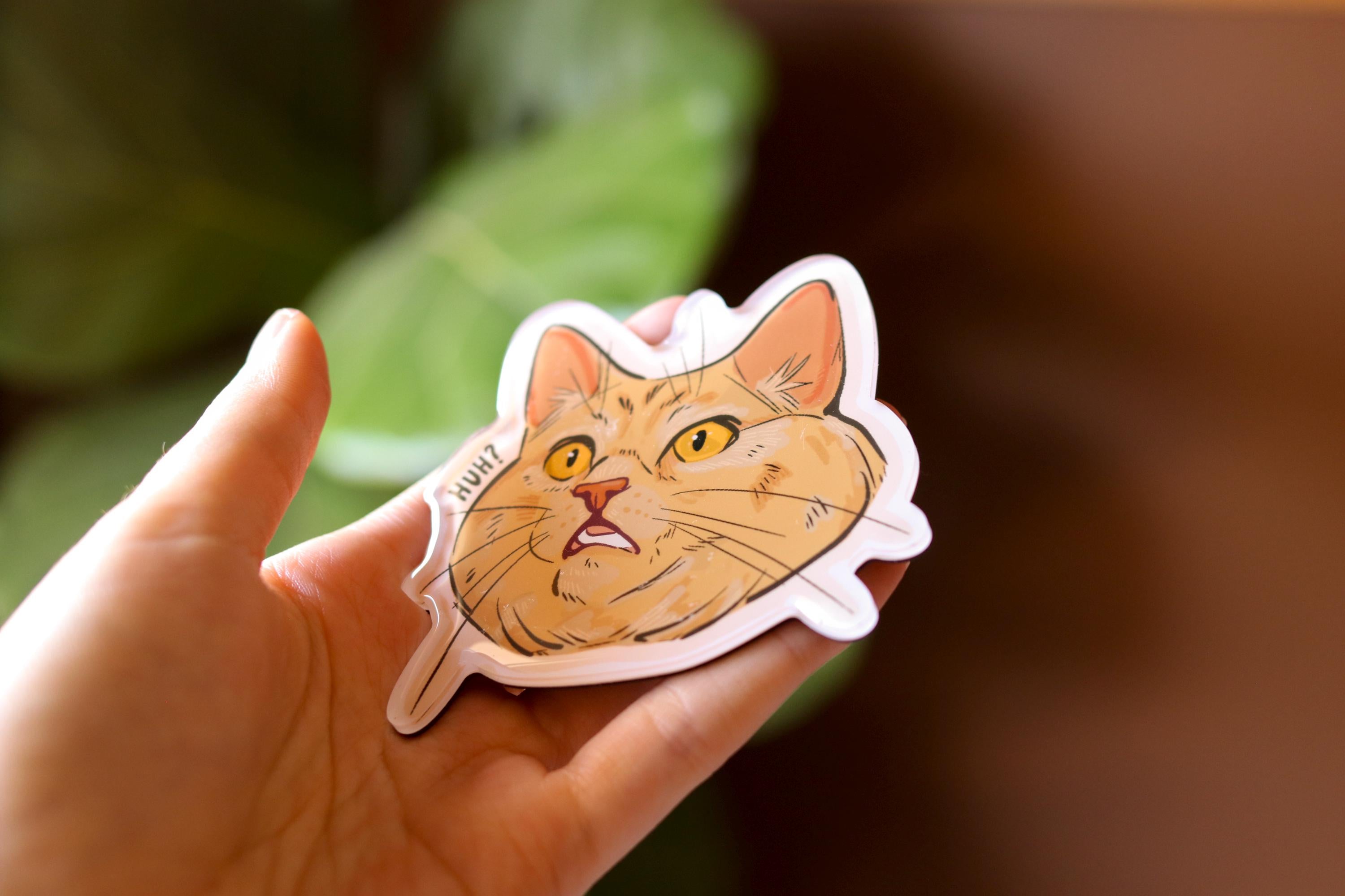 Confused Orange Cat Magnet | Epoxy Magnet
