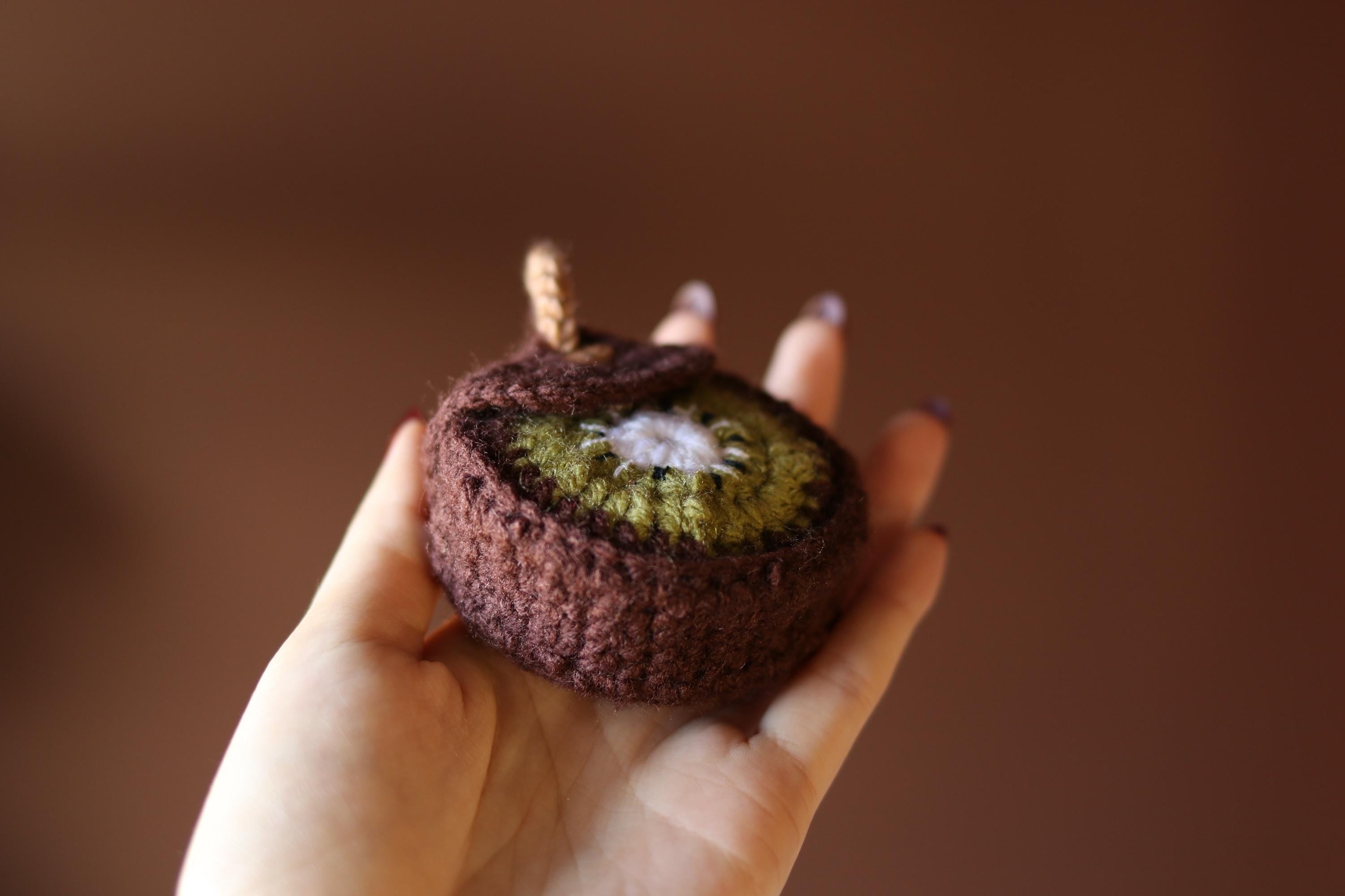 Crochet Kiwi Case: AirPods Pouch & Coin Purse