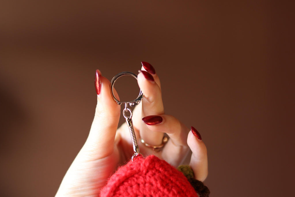 Crochet Red Apple Case: AirPods Pouch & Coin Purse