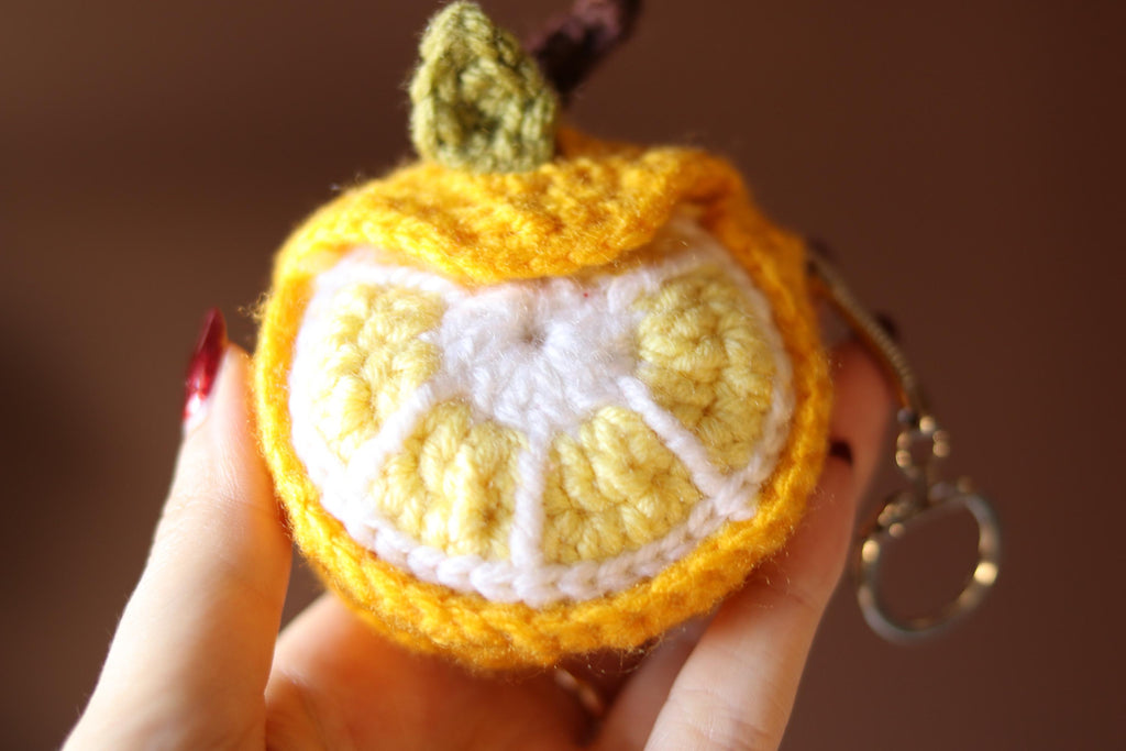 Crochet Lemon Case: AirPods Pouch & Coin Purse
