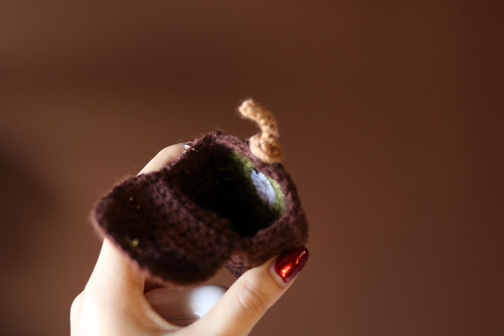 Crochet Kiwi Case: AirPods Pouch & Coin Purse