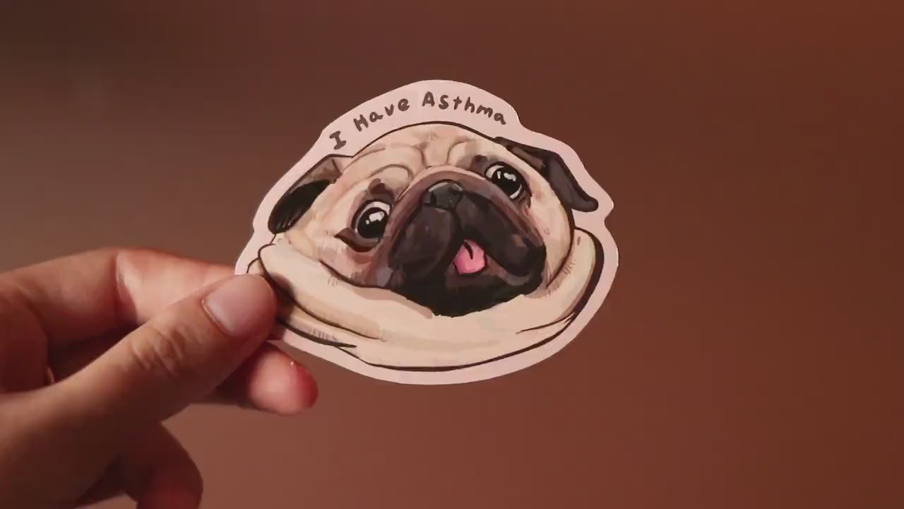 Chonky Pug Vinyl Sticker | Dog Laptop Decal