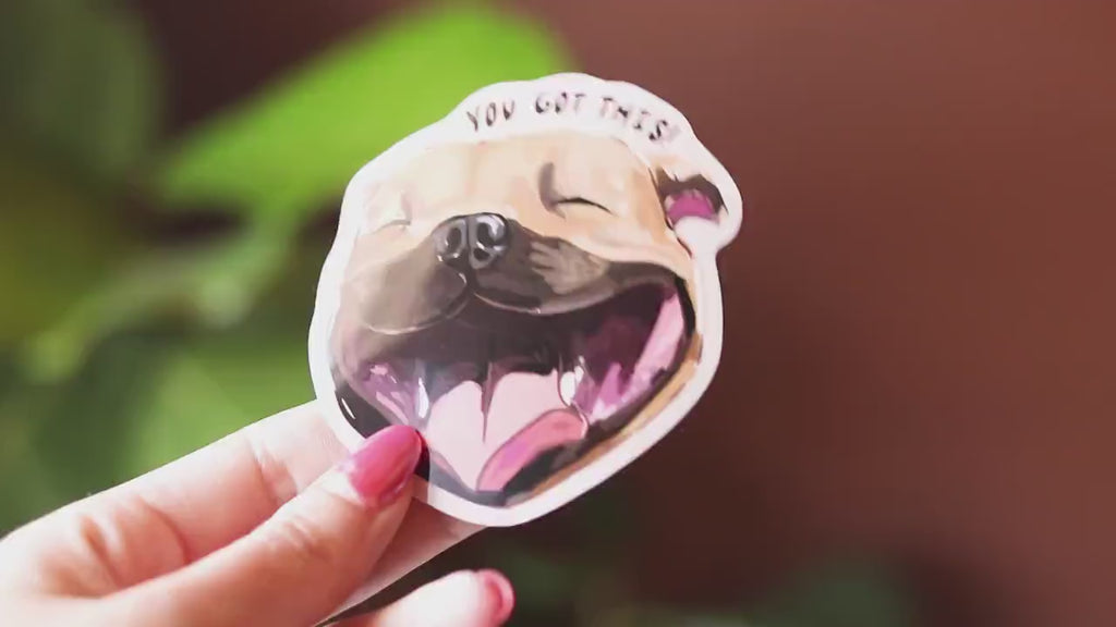 Happy Pitbull Vinyl Sticker: Dog Laptop Decal