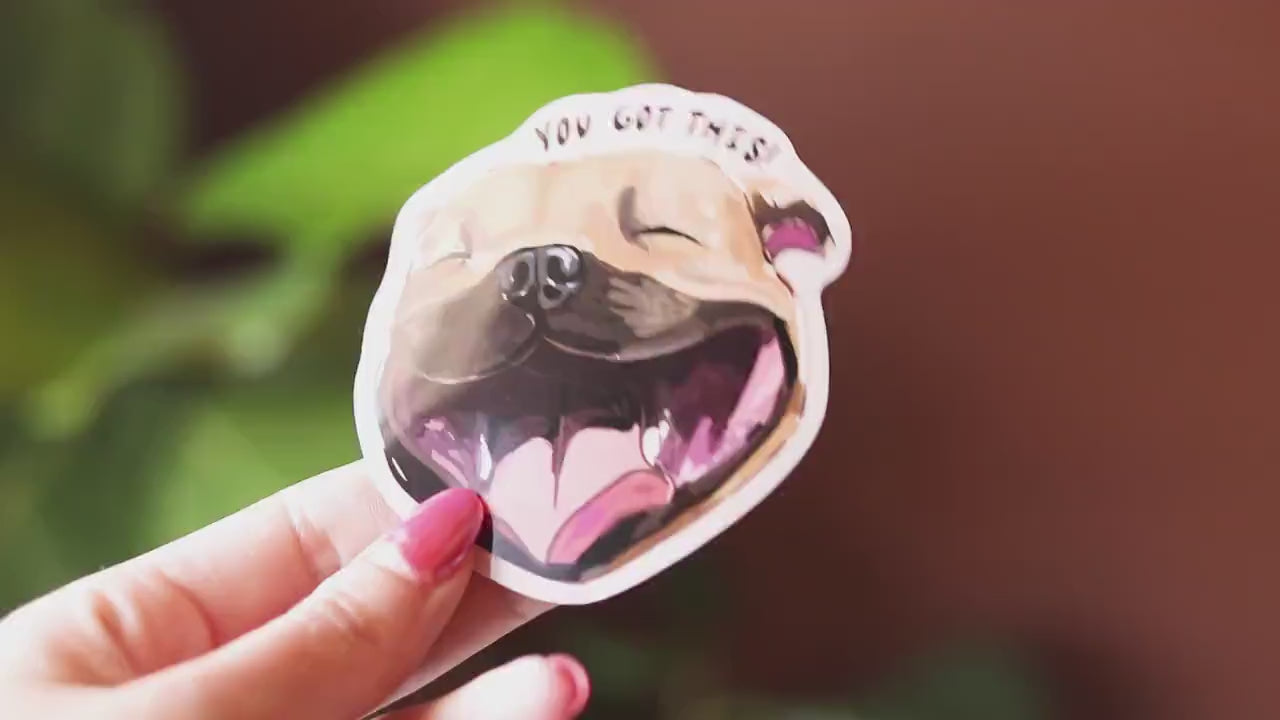 Happy Pitbull Vinyl Sticker: Dog Laptop Decal