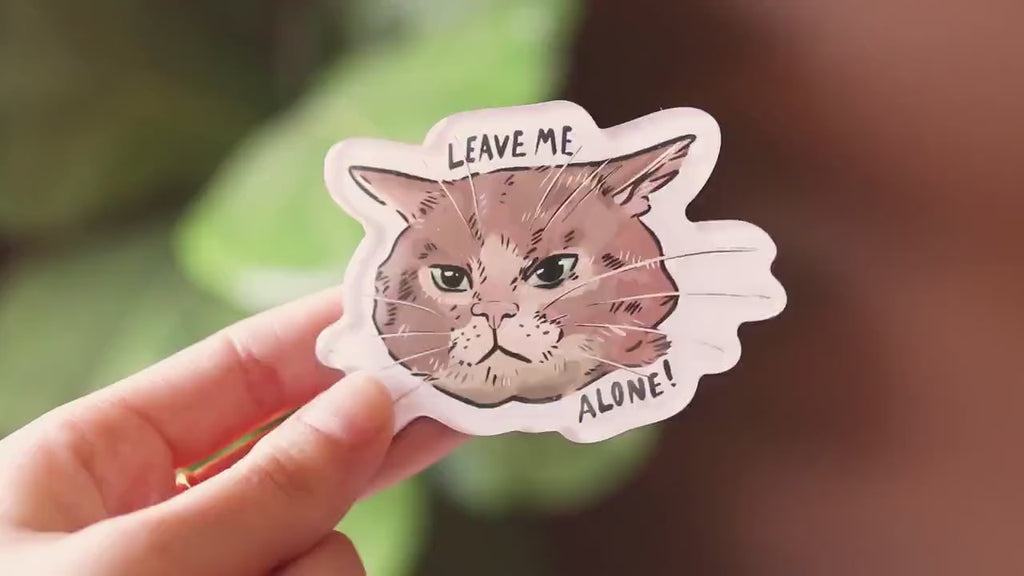 Moody Cat Magnet | " Leave Me Alone Epoxy Magnet
